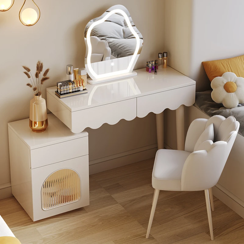 Design Modern Dressing Table Led Light High End Dressing Table Makeup Drawer Tocador Maquillaje Furniture For Bedroom