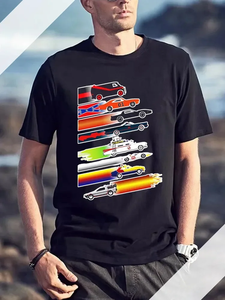 Autos T-Shirt Kult TV ein Team General Lee Kit Fledermaus Mobile Ghost buster zurück 2 Zukunft Sommer Herren T-Shirt Mode Streetwear