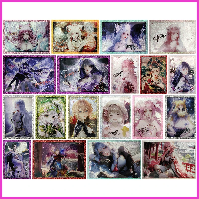 Anime Goddess Story Rare Collectible Cards Ahri Raiden Shogun Yae Miko Nahida Violet Evergarden Toys for boys Birthday Present