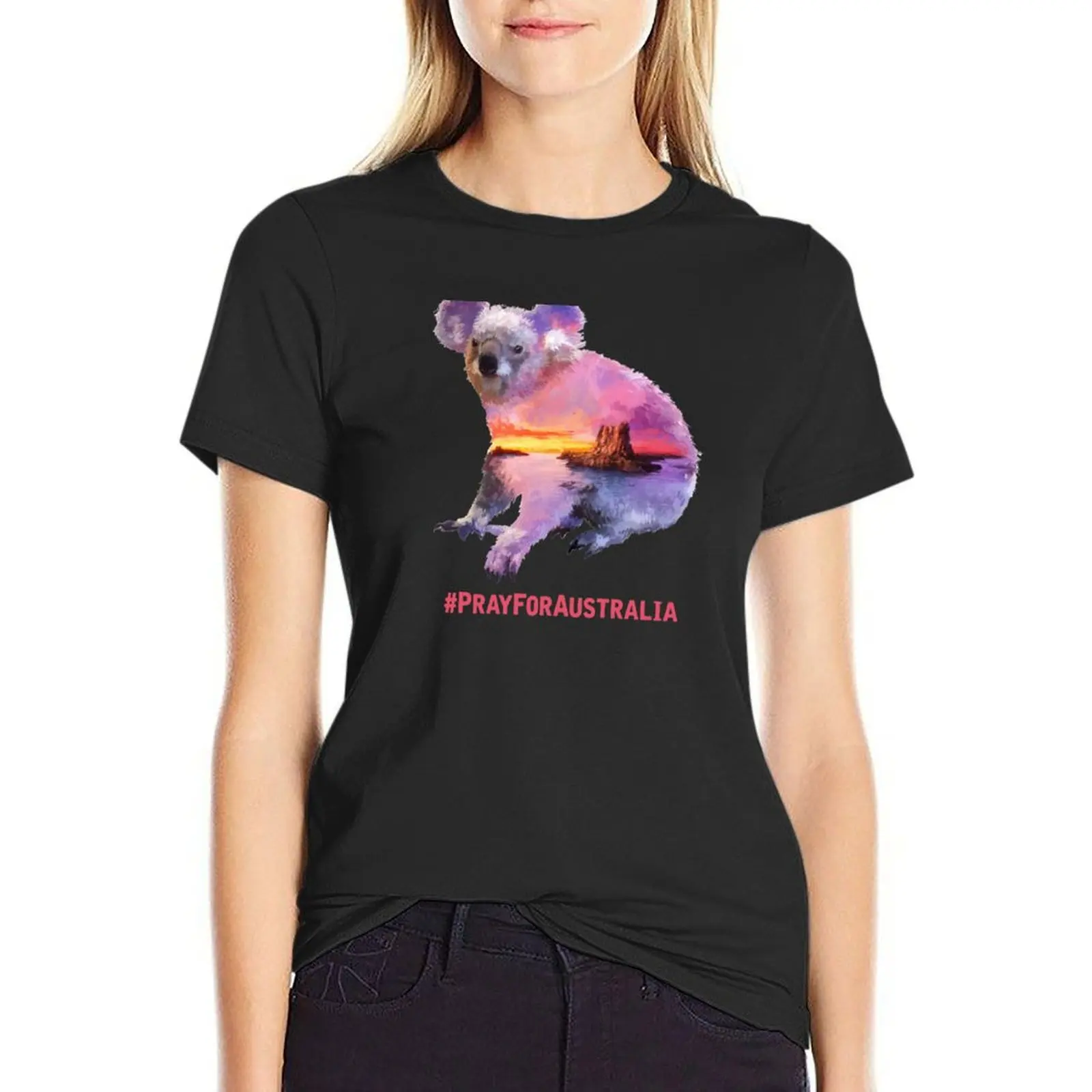 Australian Wildfires Bushfires Koala Pray For Australia Save Lives Help Koalas T-Shirt tops quick-drying T-shirts for Women