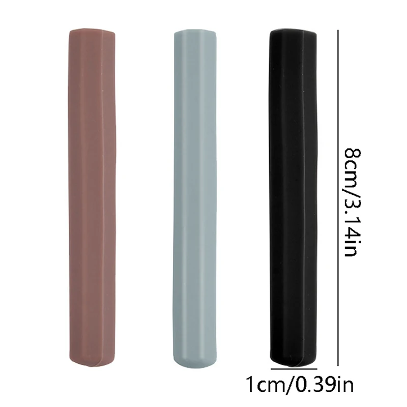 3Pcs Nail Art Pen Caps Silicone Sealed Matte Nail Brushes Covers Light-Proof Pen Caps Dust Proof Storage