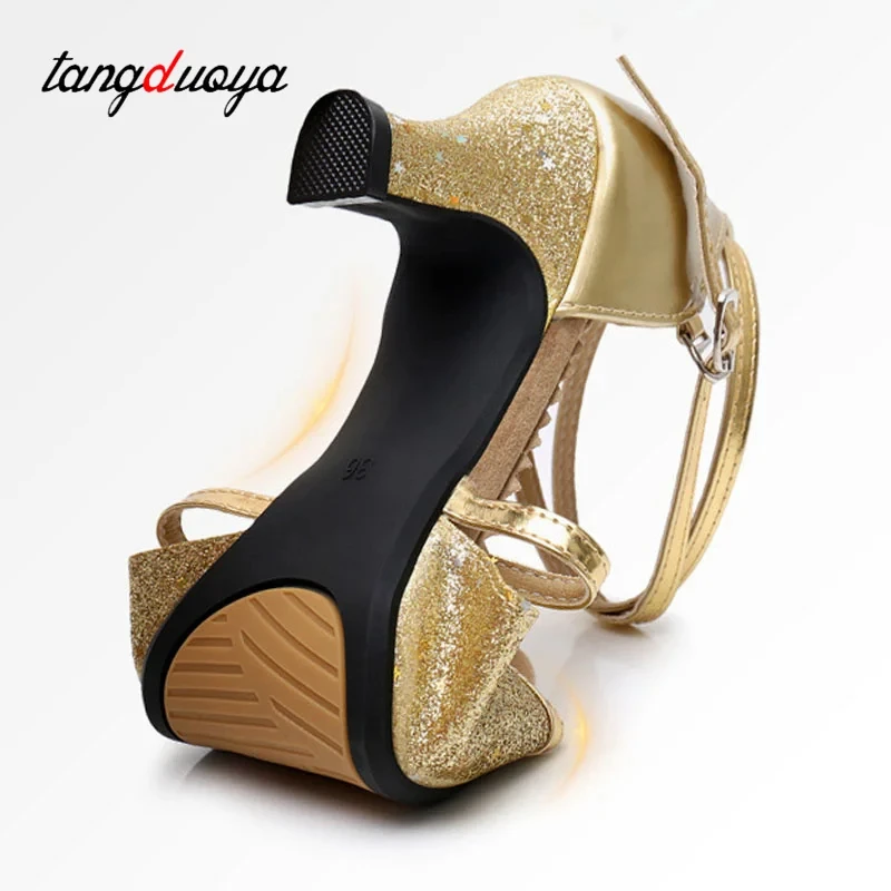 Silver latin dance shoes for women salsa bachata Tango/Ballroom/ Salsa Dancing Shoes Soft Bottom Exercise dance Shoes heels5.5cm