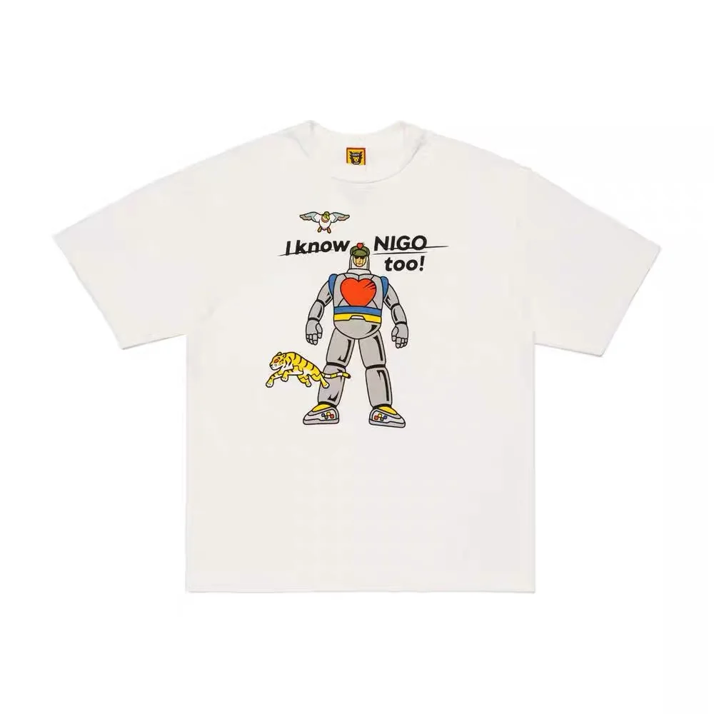 Human Made I Know NIGO Robot Slub Cotton T-Shirt, Graphic Tee for Men Women