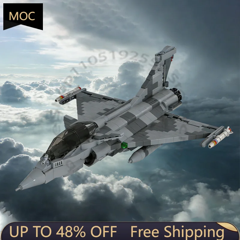 

834 PCS War series Rafale MOC Customize Modular Building Block Simple Model Educational Brick Creative DIY Boy Holiday Toy Gifts