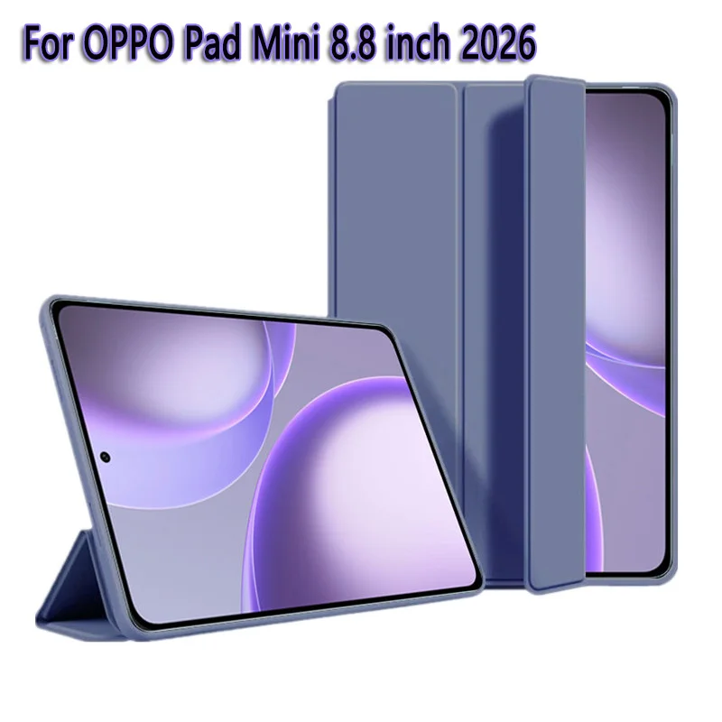 For OPPO Pad Mini 2026 Case 8.8 inch OPD2515 Magnetic Trifold Stand PU Leaher Silicone Soft Back Tablet Cover Funda Smart Coque