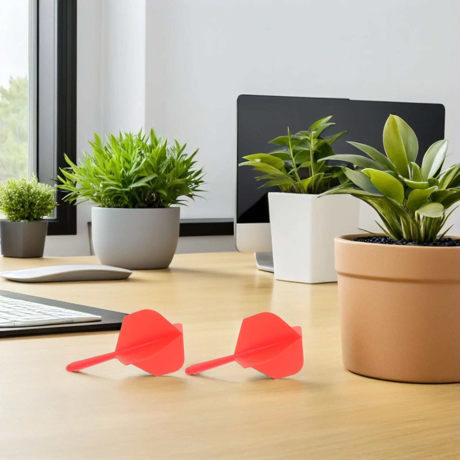 12 قطعة مهاوي رمي السهام المتكاملة الطيران شكل جناح كبير خفيف الوزن من البلاستيك رميات مستقرة قبضة معززة خيط قياسي متوافق