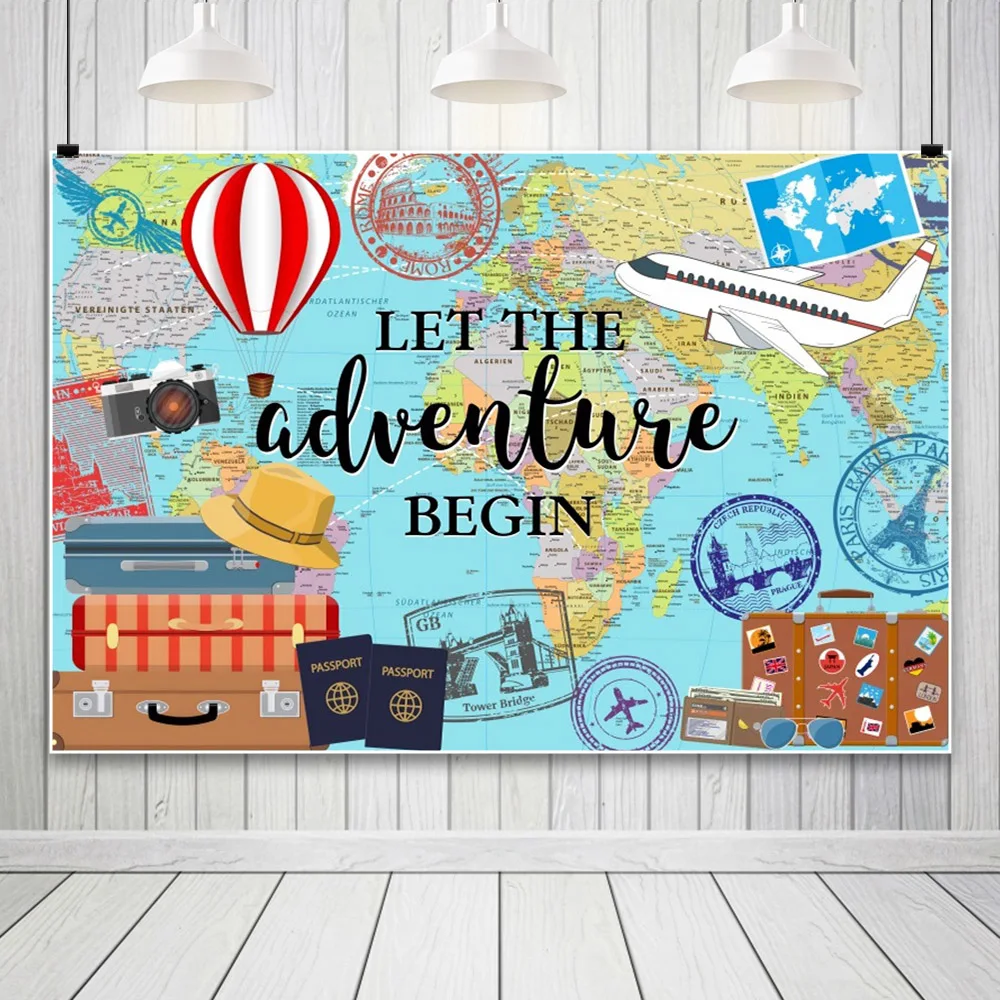 Laeacco-مغامرة تنتظر الخلفية ، خلفية التصوير الفوتوغرافي ، موضوع السفر ، دع المغامرة ، بدء العالم ، الطائرة ، التخرج ، صورة