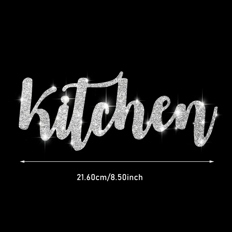 Kitchen Slogan Wall Stickers, Art Decorations, Aesthetic Wall and Cabinet Decoration Rhinestone Decals