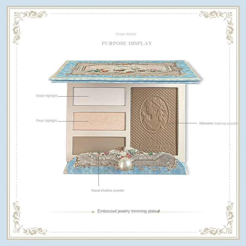 ColorRose Face Palette 4 Colour Highlighter & Contour Pressed Powder Palette Matte Natural Nose Shadow Side Shadow