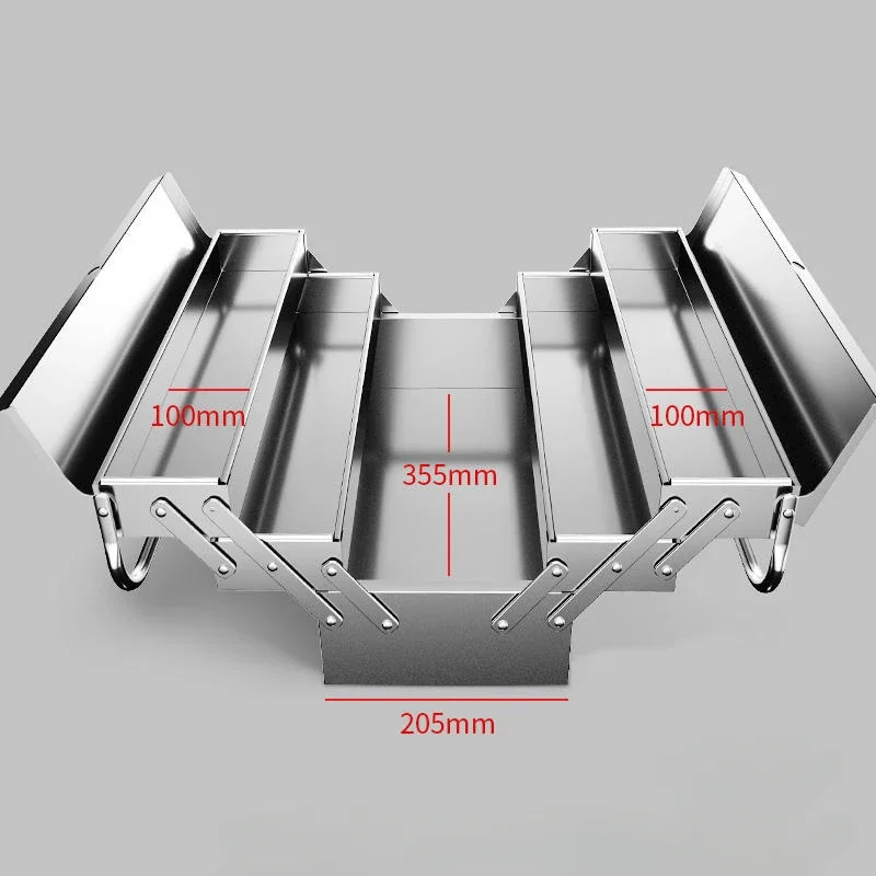 Caja de Herramientas organizadora, almacenamiento mecánico, caja de herramientas inoxidable, Maleta de Metal profesional, piezas de estuche impermeables, accesorios de garaje