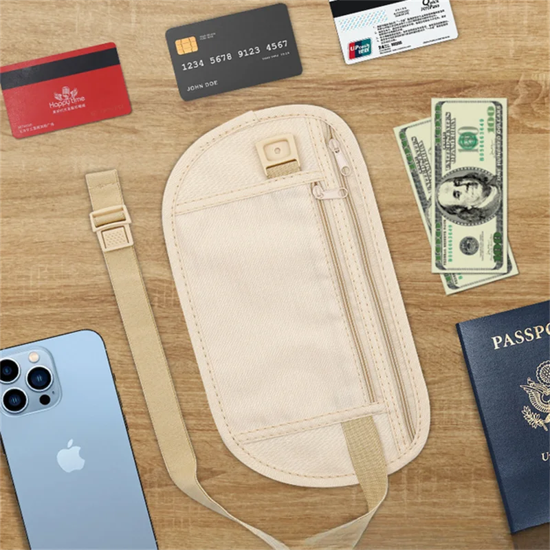 Invisible Travel Chest Pack Money Waist Bag - Hidden Security Wallet for Passport & Valuables - Discreet Belt Bag Pouch