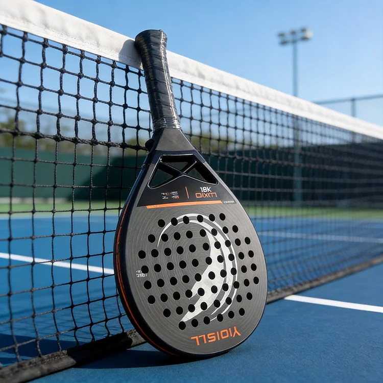 Carbon fiber material 3K padel racket, balanced all-round playability for training and matches, full OEM customizable matte grai