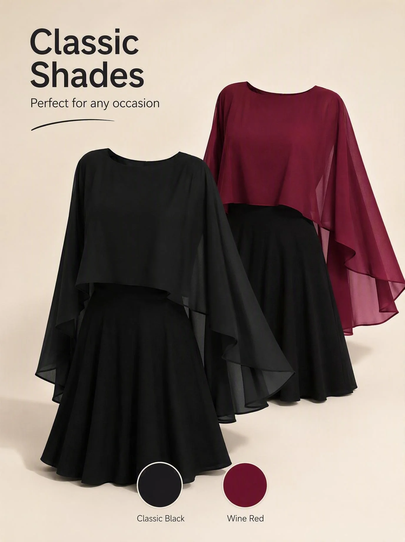Kurzer, leichter Überwurf aus transparentem Chiffon, locker geschnitten, ideal als Abendkleid-Accessoire. – Detail 5