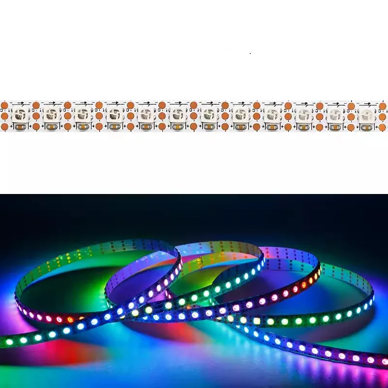 Imagem -05 - Fita Led Endereçável Individualmente Luz de Pixel Mini Dc5v Ws2812b Sk6812 Rgb 60 144 Leds mm mm mm Pcb Estreito Smd 3535 5050