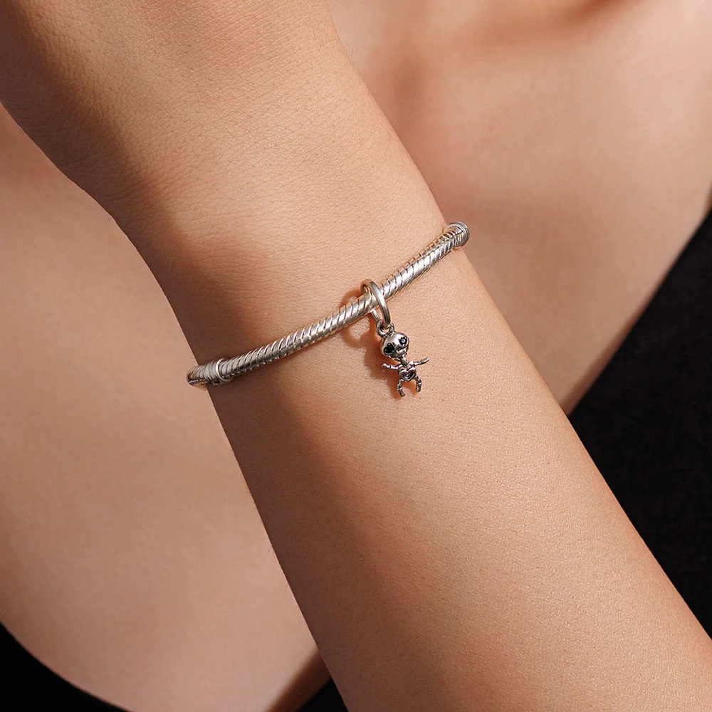 New 925 Sterling Silver Me Series Dancing Skeleton Pendant Charms Jewelry Making For Classic Bracelet Ladies Halloween DIY Gift - view 5