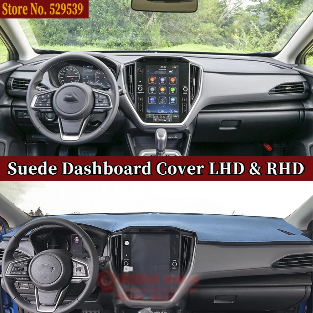 

Car-styling Suede Leather Dashmat Dashboard Cover Dash Mat Accessories For Subaru Crosstrek Impreza 2018 - 2024 2022 2023 2021