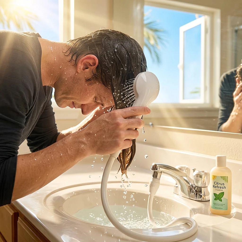 Elliptical Handheld Showerhead, Snap on Design, Suitable for Daily Hair Washing and Showering, as Well as Pet Full Body Rinsing