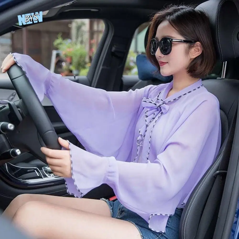 

and Driving Sunscreen Beach Shawl Poncho Long Sleeves Chiffon Scarf Korean Style Shawl Sunscreen Shawl Sun Protection Cape