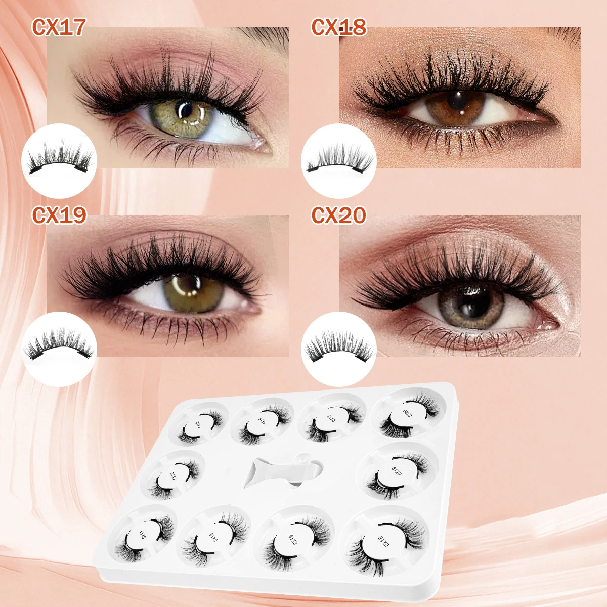 5/10 Pairs Magnetic Fake Eyelashes Kit Handmade Fluffy Faux Mink Lashes Curler 3D False Eyelashes Extension Makeup with Tweezers