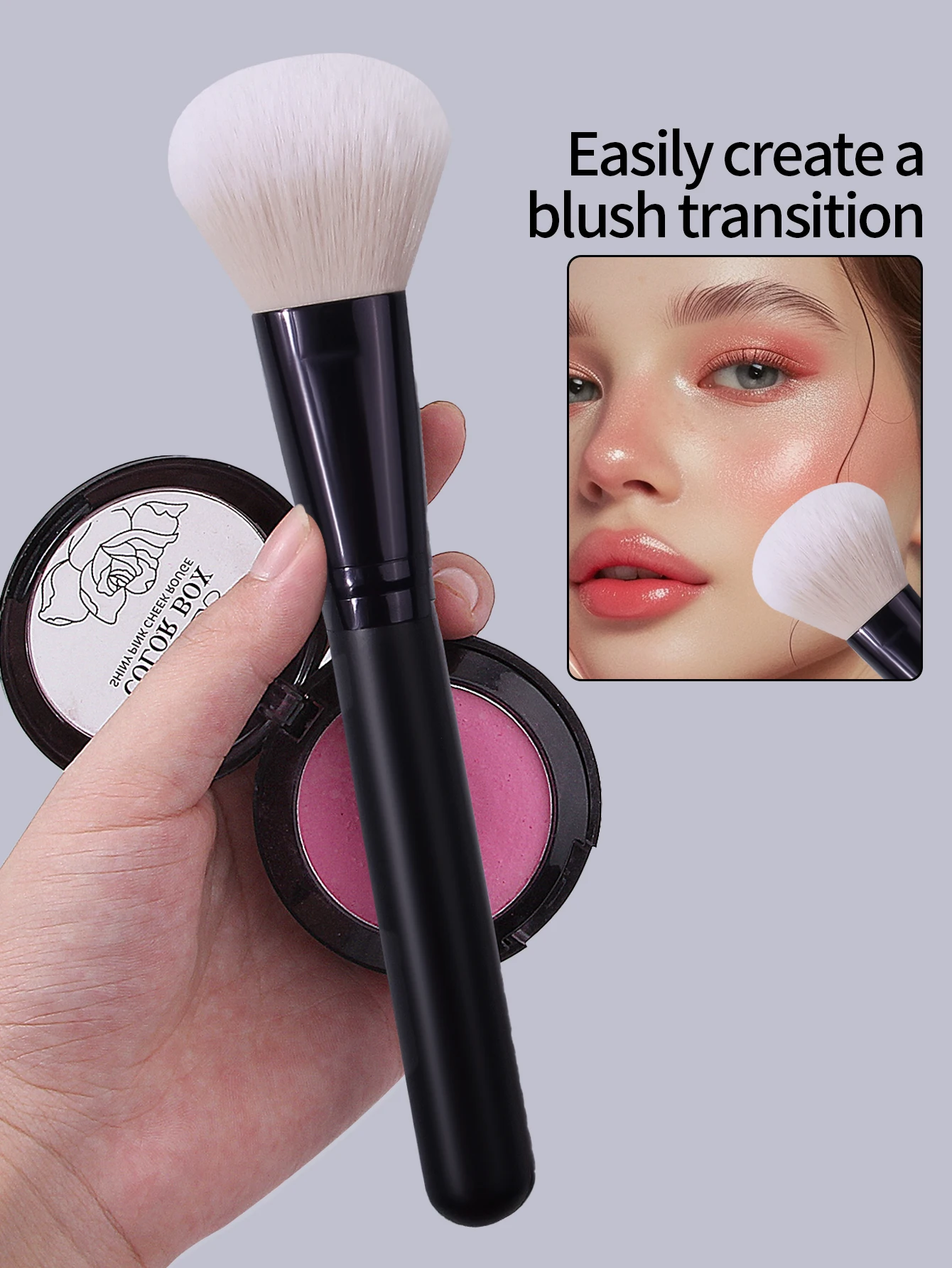 Schwarz Lose Pulver Pinsel Multifunktions Make-Up Pinsel Make-Up Werkzeug Synthetische Faser Holzgriff Gesicht Rouge Pinsel Kontur Pinsel