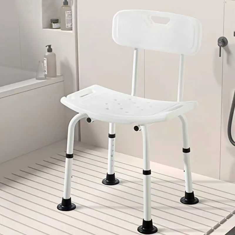 

Height Adjustable Aluminum Alloy 150KG Load Capacity Elderly Bath Shower Chair With Backrest Disabled Bath Seat Stool
