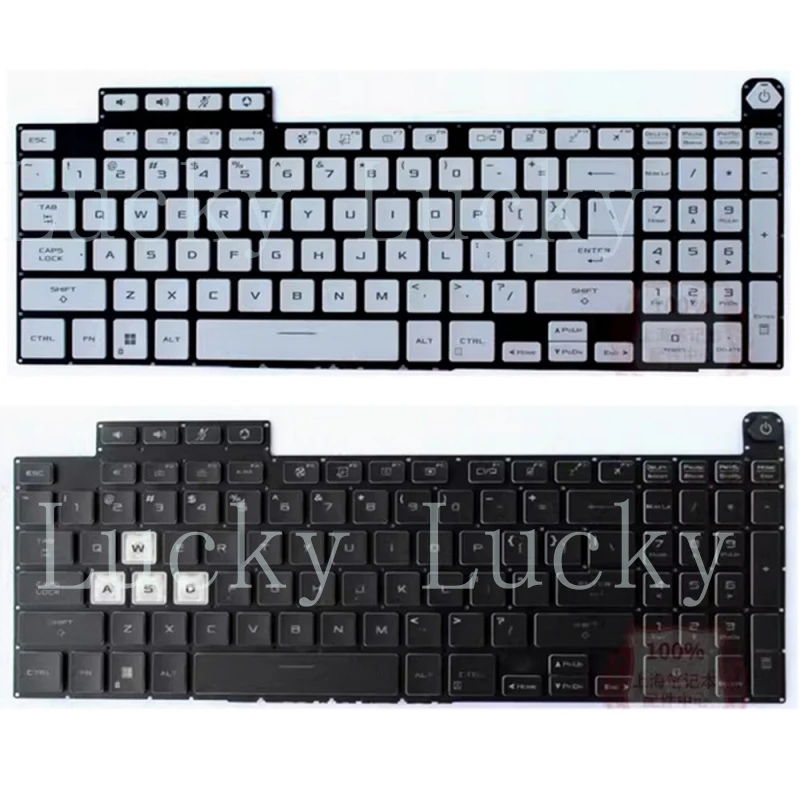 f Replacement For ASUS FX507R FX507 FA507Z Air 2022 Laptop Keyboard Black / White