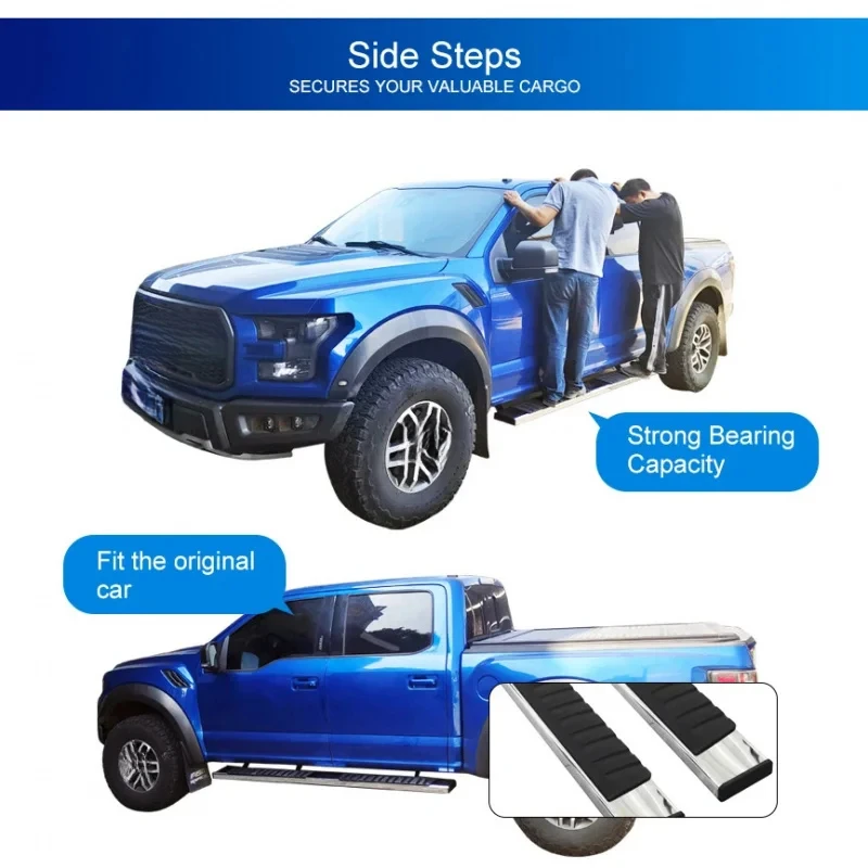Steel Pickup Side Step Truck Running Boards 2005-2022  Tacoma Double Cab