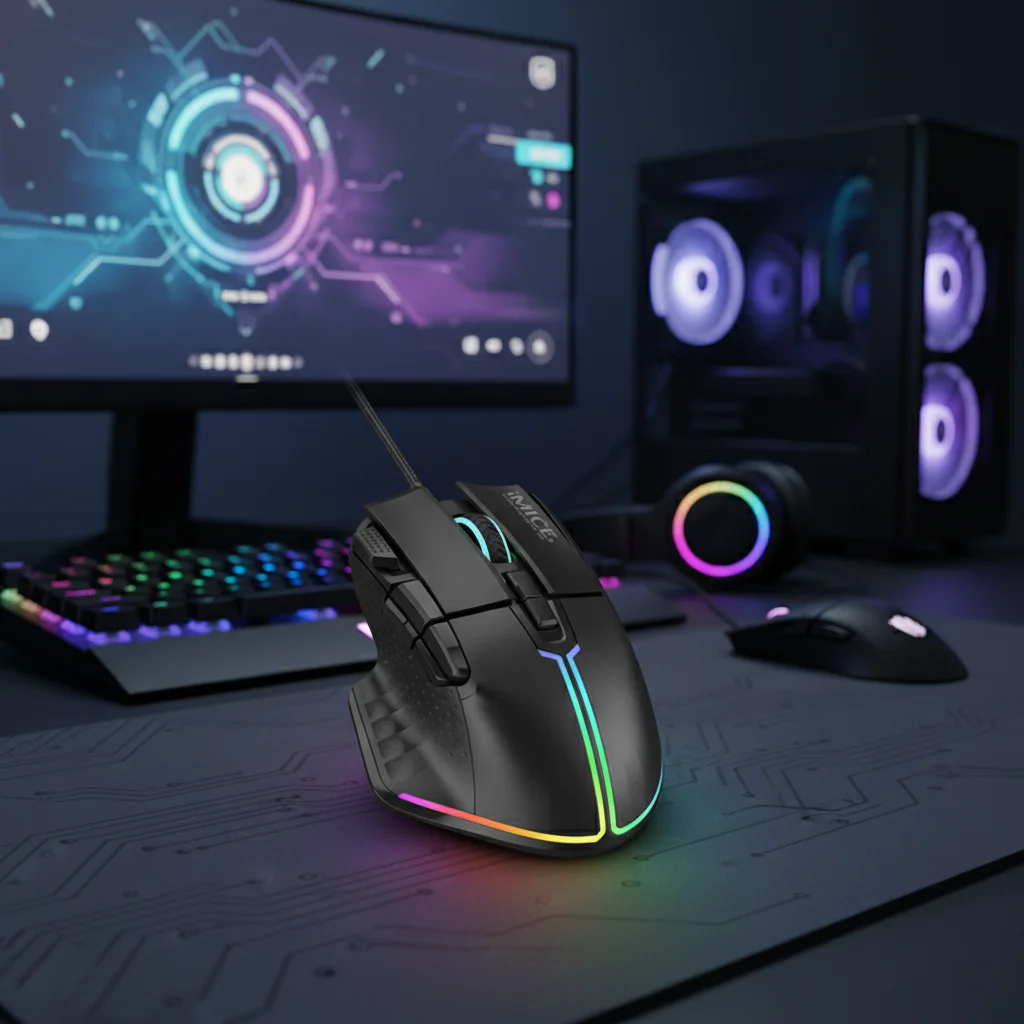 T50 12800DPI Wired Gaming Mouse 8 Programmable Buttons RGB Backlit Ergonomic Design  Optical Gamer Mouse For PC Computer Laptop
