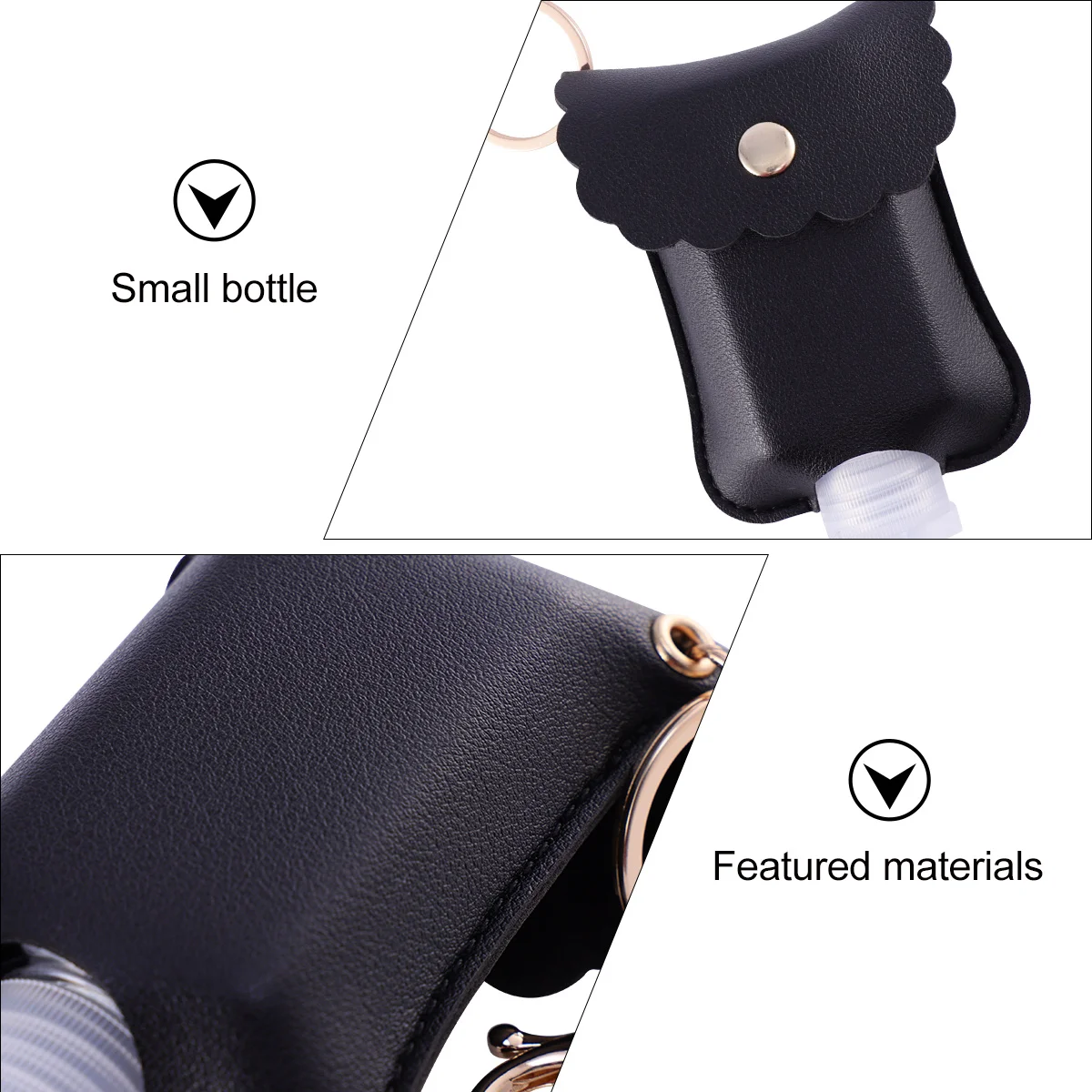 

3pcs Disinfecting Water Empty Bottle Keychain Holder Leakproof Travel Bottles For Outdoor Office Home Use Plastic Bottle Key