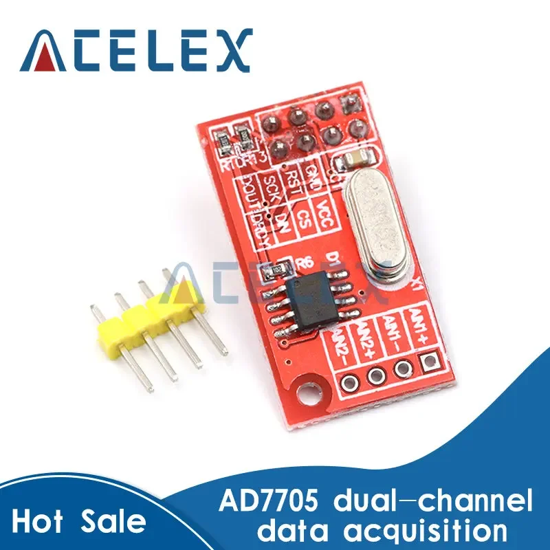 

AD7705 Dual 16 bit ADC Data Acquisition Module Input Gain Programmable SPI Interface TM7705