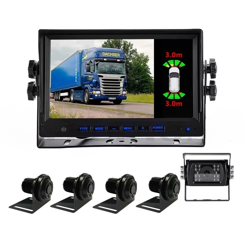 Neues 12–24 V Auto-LKW-Rückfahrhilfsystem, vorderer und hinterer Parksensor, Radarwarnung, visuelles System