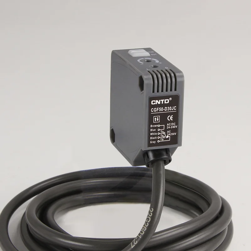 CNTD Square Diffuse‑reflection Photoelectric switch CGF50‑D30SRC, M50, NO+NC, 24V Sensor Sensing Distance 30cm