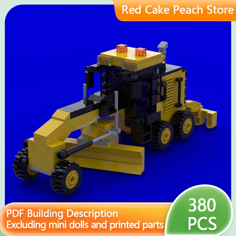 

City Car Model MOC Building Bricks 140M Motor Grader Machinery Modular Technology Children Holiday Gifts Assemble Toys Suit