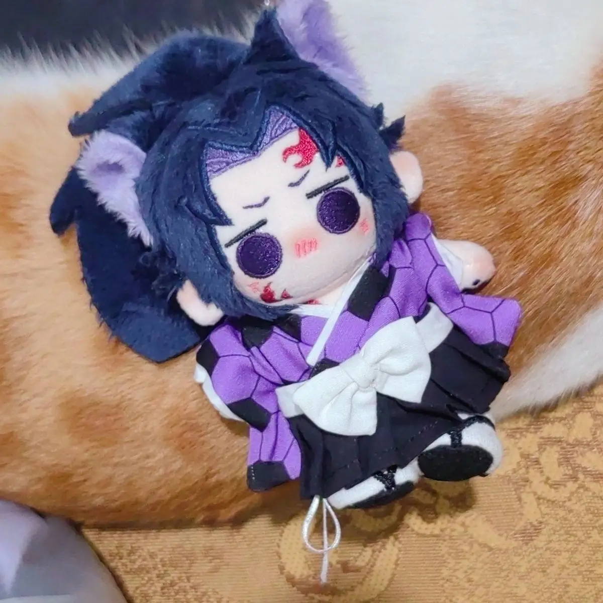 Anime Demon Slayer Kokushibo atributo Cosplay muñeco de peluche cuerpo dibujos animados vestir juguetes monstruo muñecas