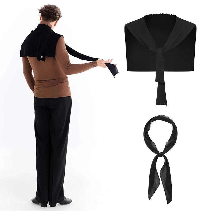 2025 New Latin Dance Accessories For Men's Tie Shawl Accessories Chacha Tango Dress Adult Male Latin Performance Wear DN22021