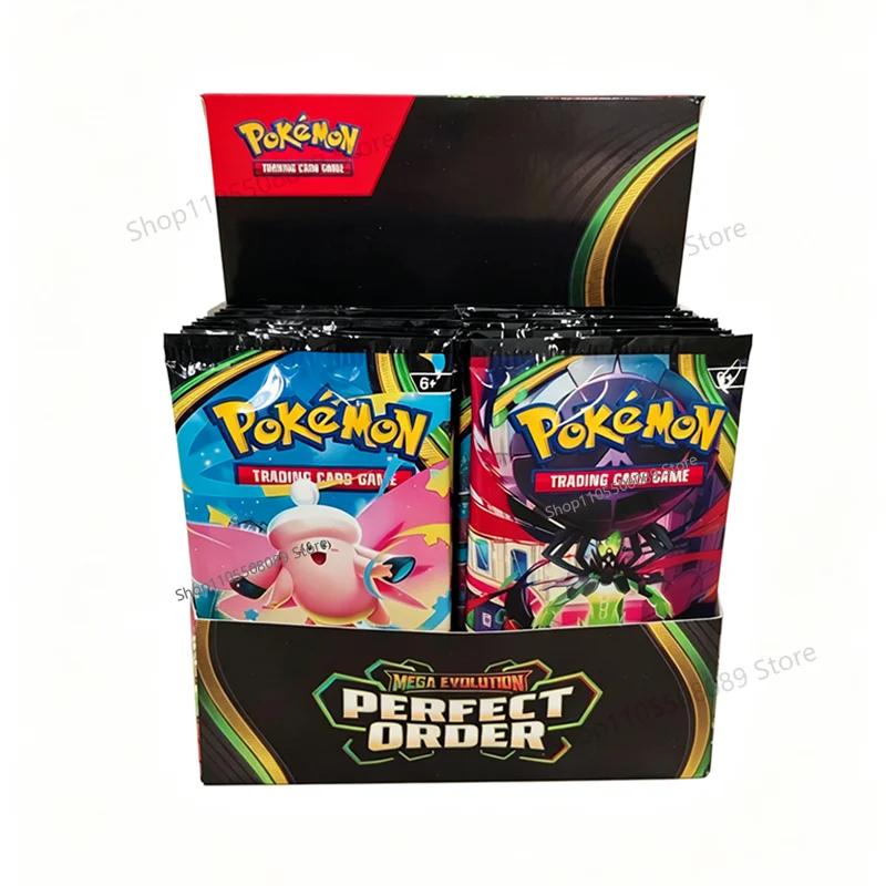 Englisch 360 Stück Pokemon TCG MEGA EVOLUTION Perfect Order Classics Booster Box Pokemon Sammelkarten 36 Pack Box für Jungen Geschenke