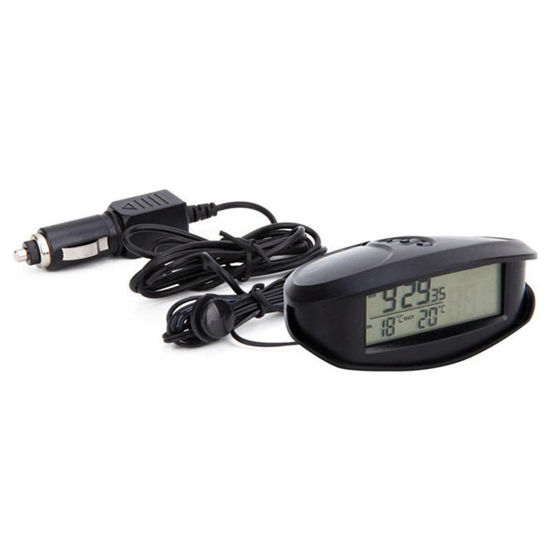 

Digital Car In & Outdoor Thermometer Voltmeter Time Clock Alarm Backlight EC98 77UD