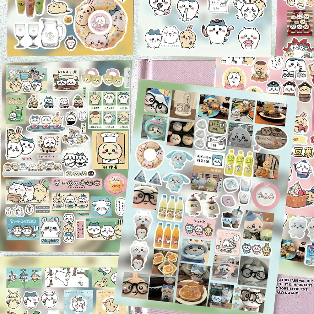 8/16Sheets Cute Chiikaw Cartoon Puzzle Stickers PVC Material Personalized DIY Phone And Notebook Scrapbook Waterproof Stickers.