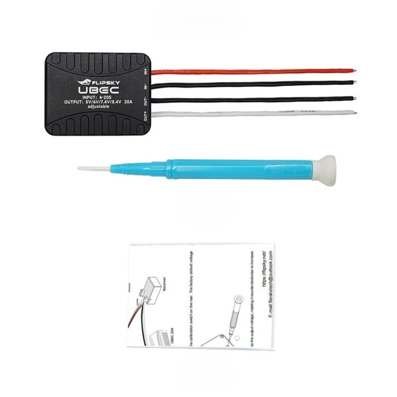 Flipsky 20A UBEC Voltage Regulator, 4-20S Lipo Input, Adjustable 4-10V Output, Multiple Protections for RC Robot Fixed Wing