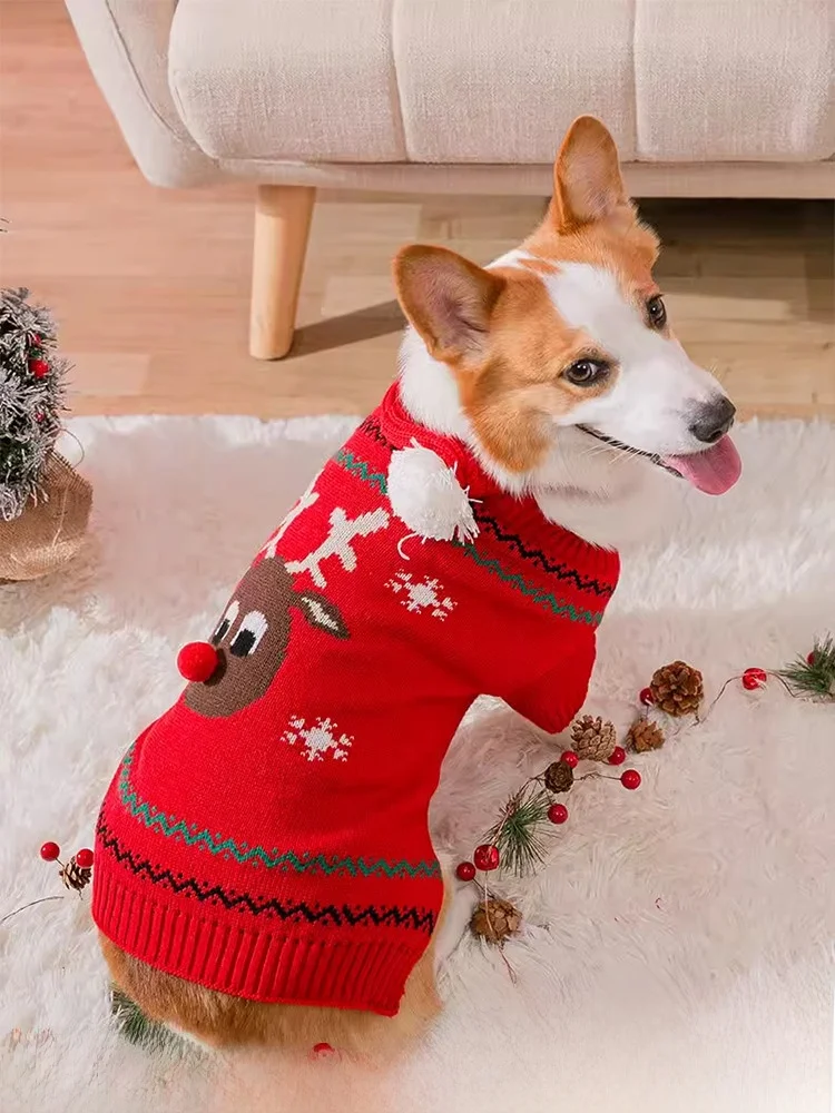 Quente cisas ano novo roupas para cães cachecol para cães pequenos e médios kawaii pomeranian chihuahua camisola para animais de estimação por pequeno um animal de estimação