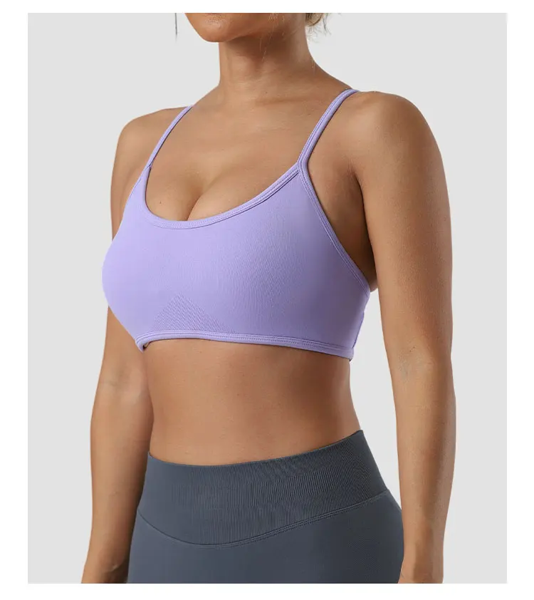 Sports Bra Seamless Spandex Woman Fitness Elastic Breathable Breast Enhancement Leisure Sports Underwear image 4