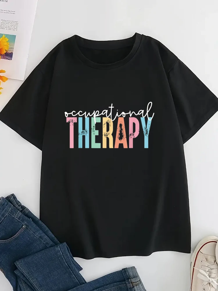 Vintage terapia occupazionale OT terapia OT infermiera mese T-shirt donna magliette papร mamma t-shirt magliette grafiche magliette grafiche