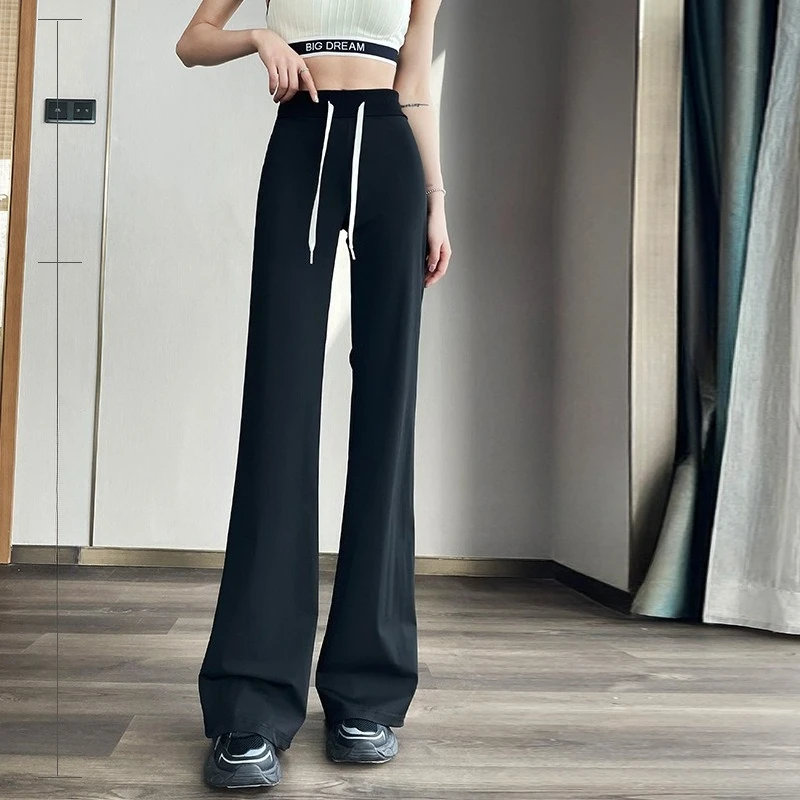 Woman Open Crotch Leggings Loose Hidden Zipper Crotchless Trousers Fashion Style Couple Outdoor Sex Costume Erotic Pants