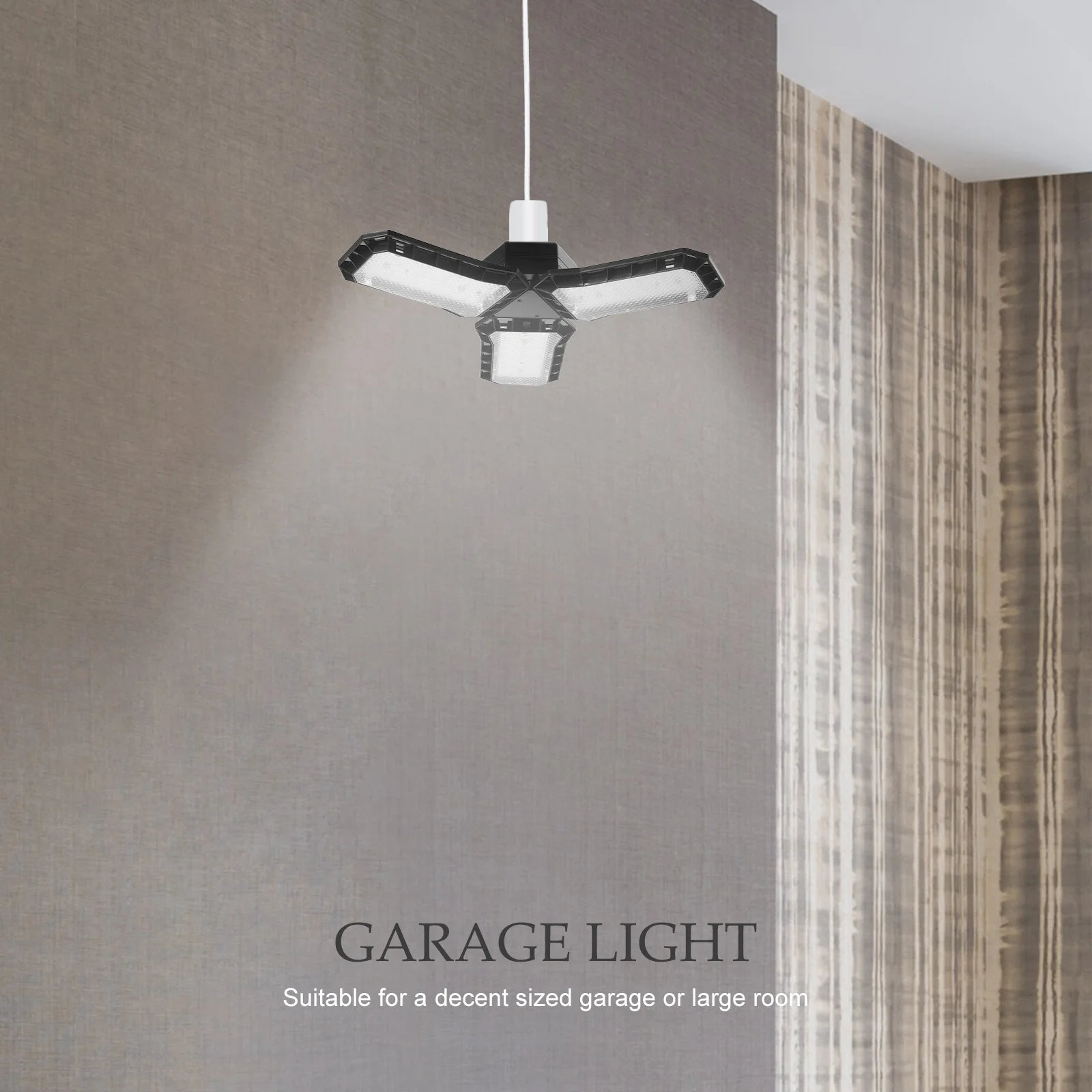 LED Garage Ceiling Light 45W Foldable Shop Light with 3 Panels 0-90 Degree Adjustment Wide Area Coverage for Large Room Lighting