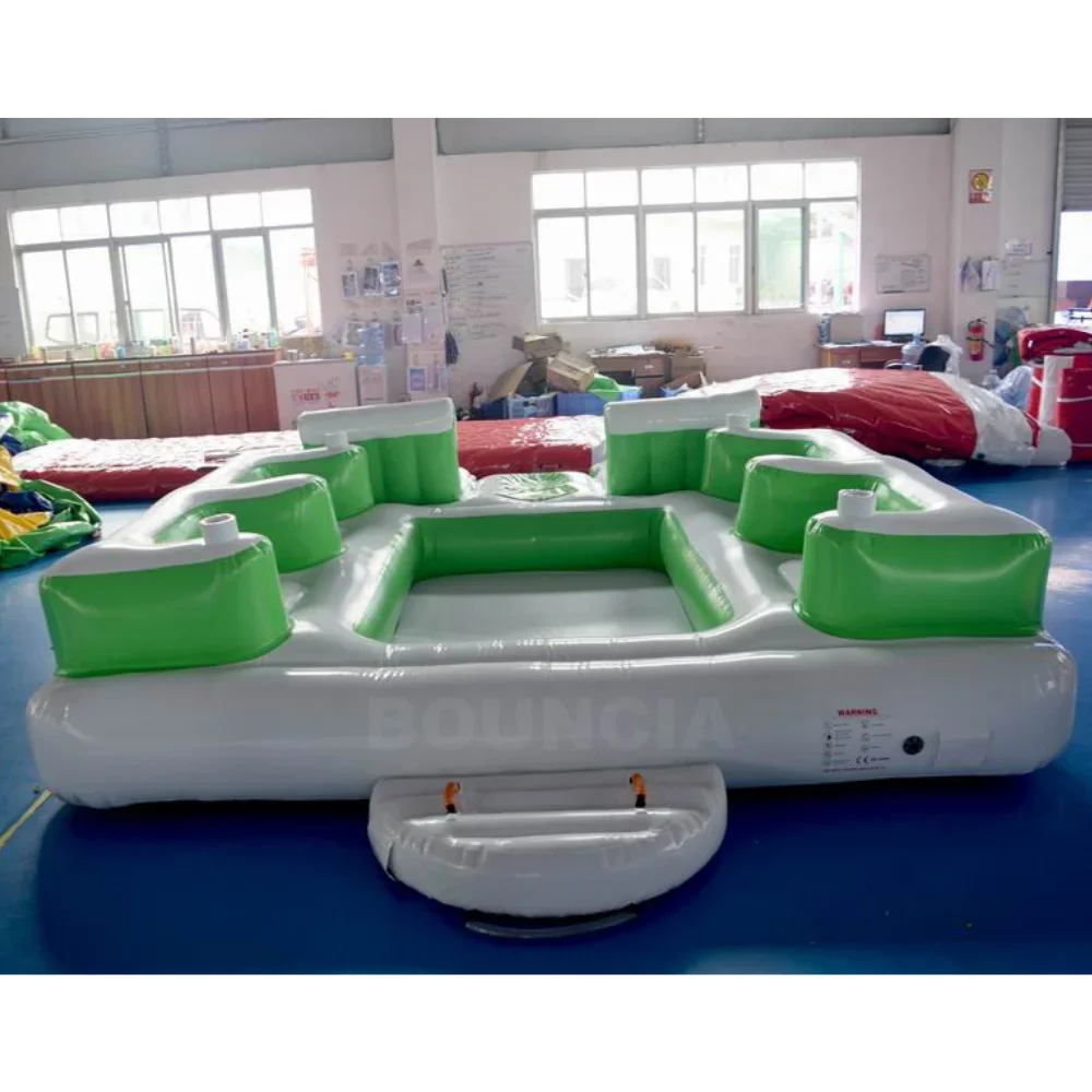 Isla Flotante inflable de Diseño Popular, sofá inflable para seis personas