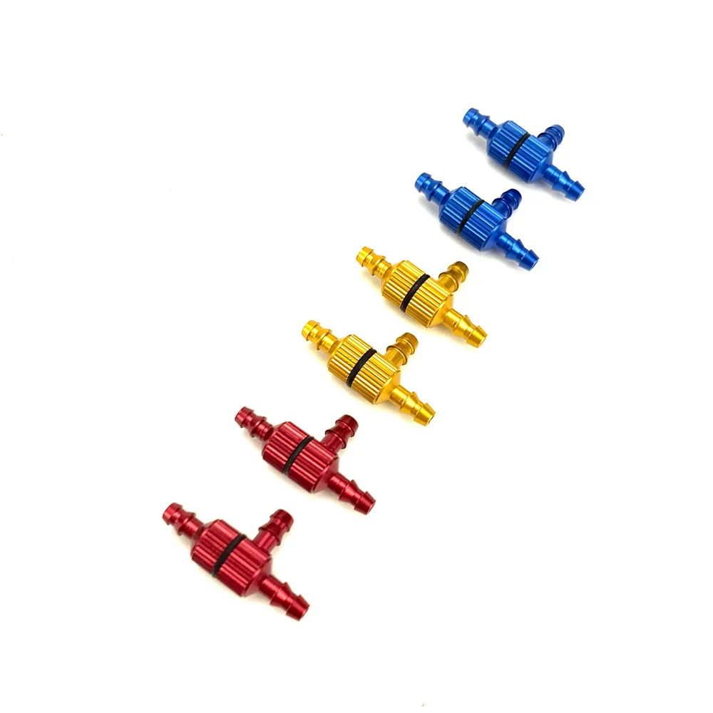 1/2PCS Aluminum T Type Tee 3 Way Fuel Pipe Nozzle Hose Valve Joiner with Filter Filling for Gas/ Nitro RC Car Airplane