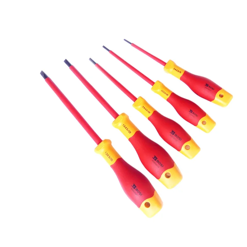 BOSI VDE Slotted Professional Flat Screwdrivers Insulated 1000V