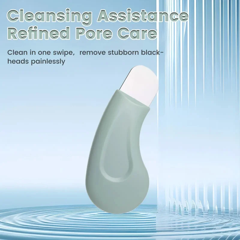Manual Blackhead Removal Tool，Suitable for Face - Gentle pore cleanser and extractor，With textured surface and light green handl