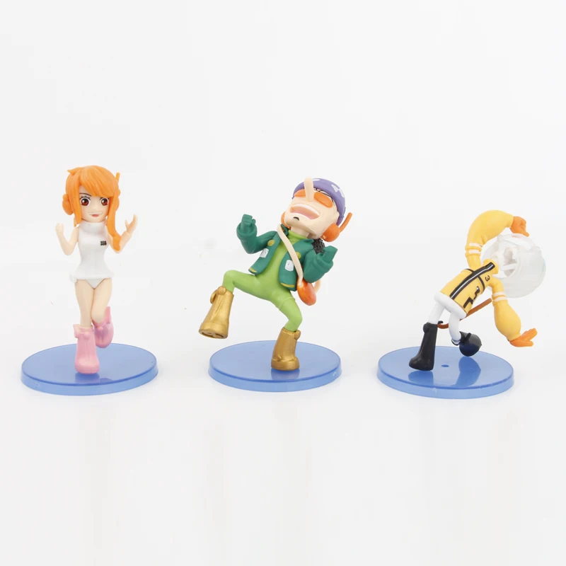 10pcs/set One Piece Luffy Zoro Nami Franky Figures Pvc Model Toys 6.5-10cm