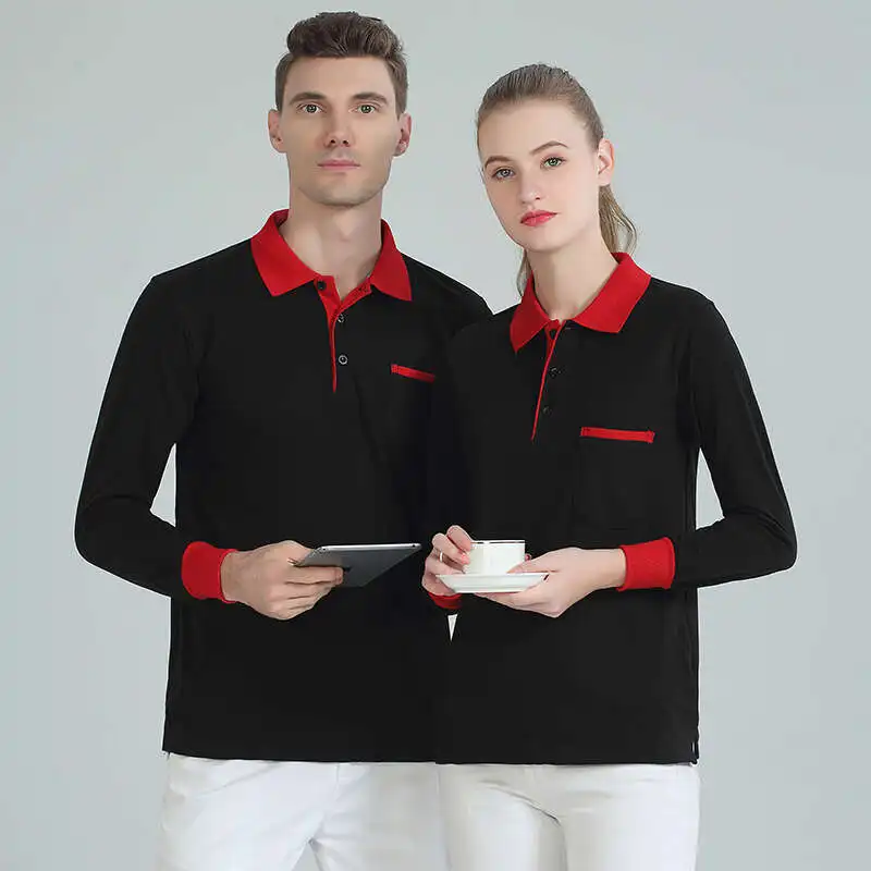 Flash Delivery Pocket Style Lapel Long Sleeved Polo Business Casual Cultural Shirt Enterprise New Product